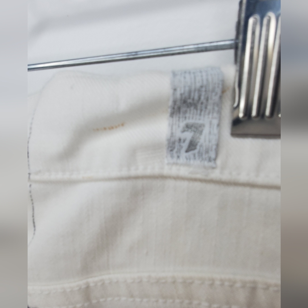 🔥🔥7 For All Mankind size 27 The Skinny Crop&Roll White And Black Pattern Jeans - Picture 12 of 14